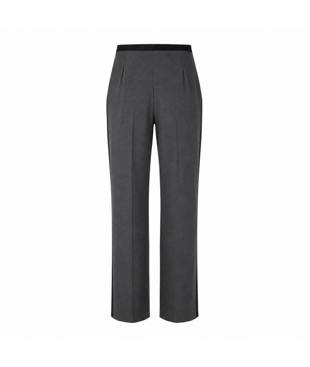 LANVIN Антрацитовые вискозные прямые брюки, фото 4