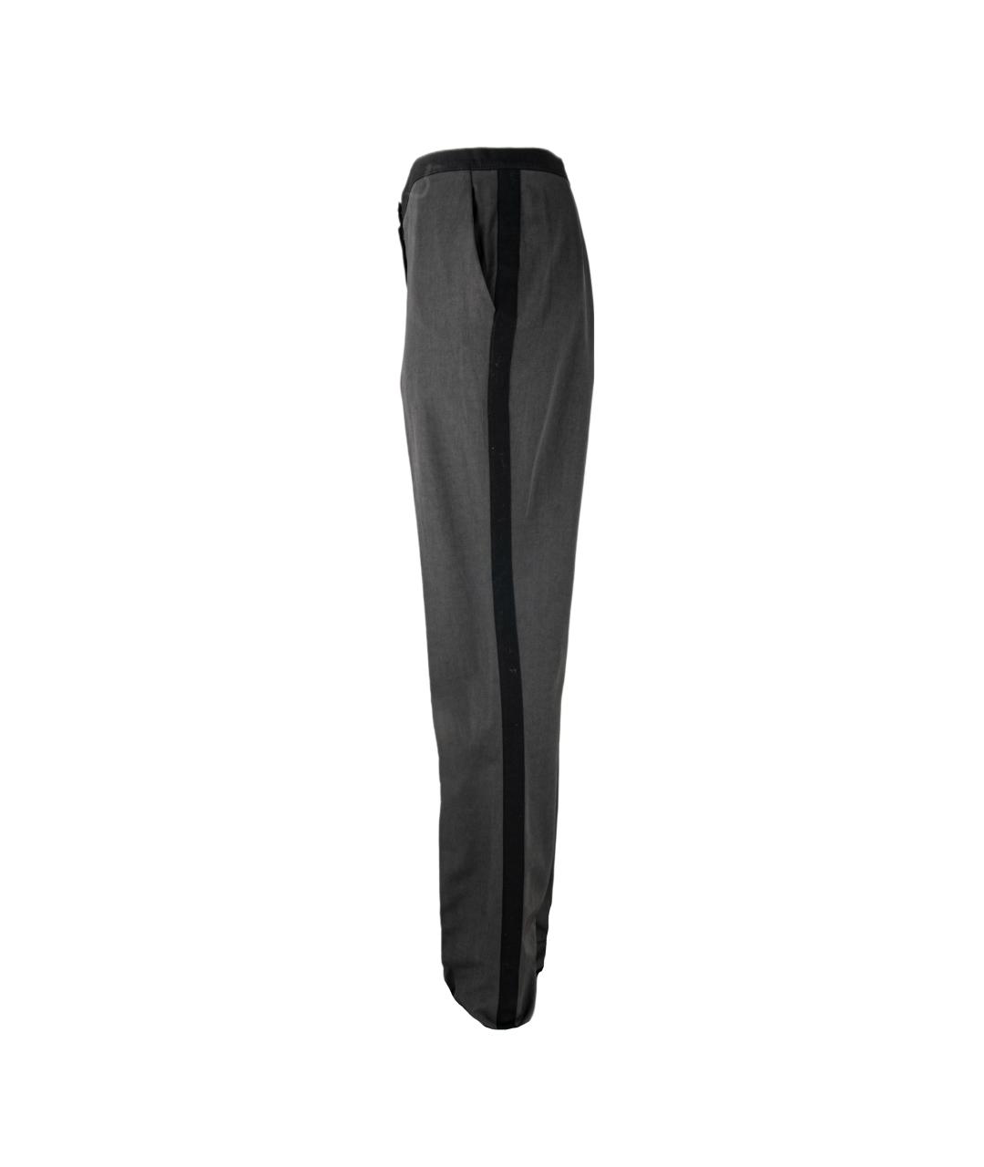 LANVIN Антрацитовые вискозные прямые брюки, фото 4