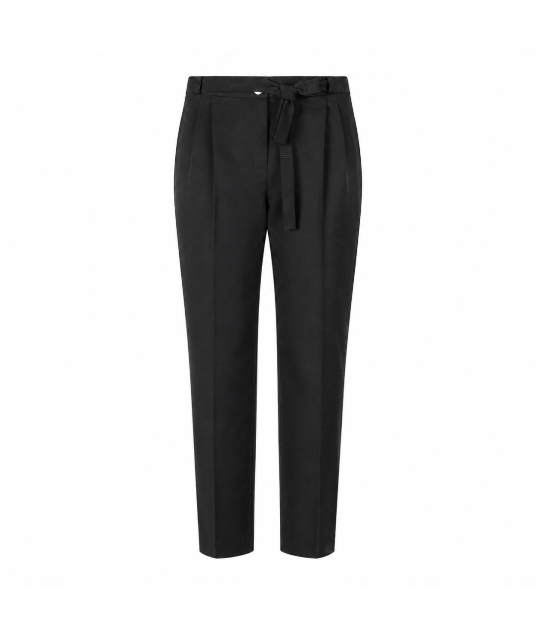LANVIN Черные полиэстеровые прямые брюки, фото 3