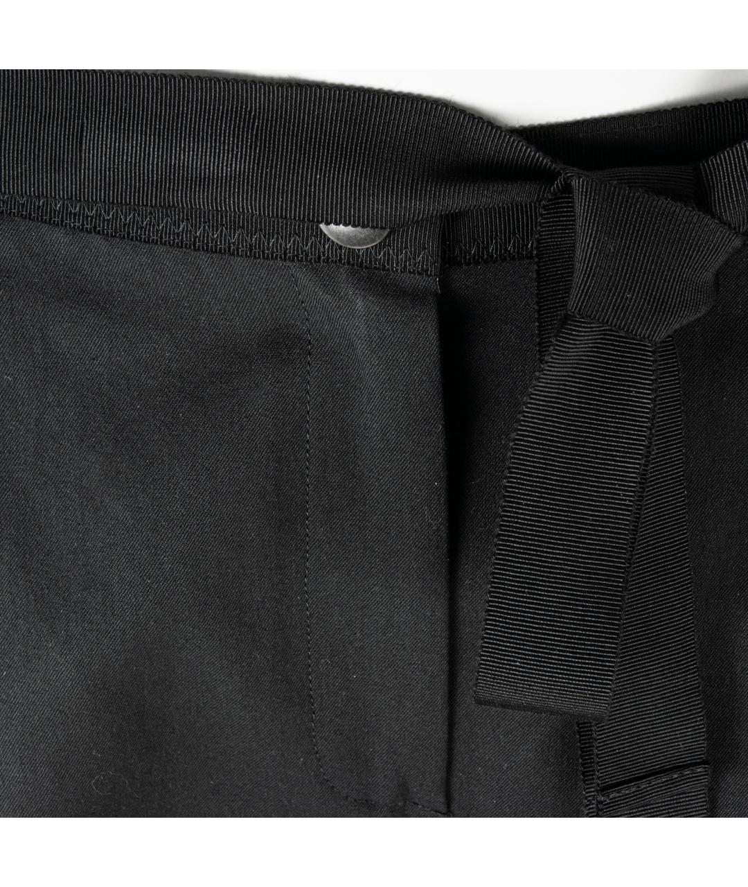LANVIN Черные полиэстеровые прямые брюки, фото 2