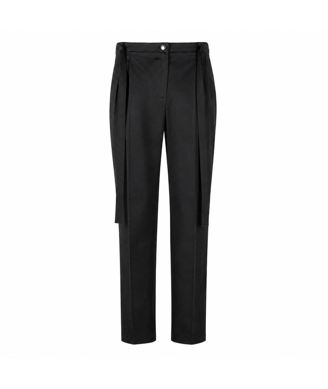 LANVIN Черные полиэстеровые прямые брюки, фото 1