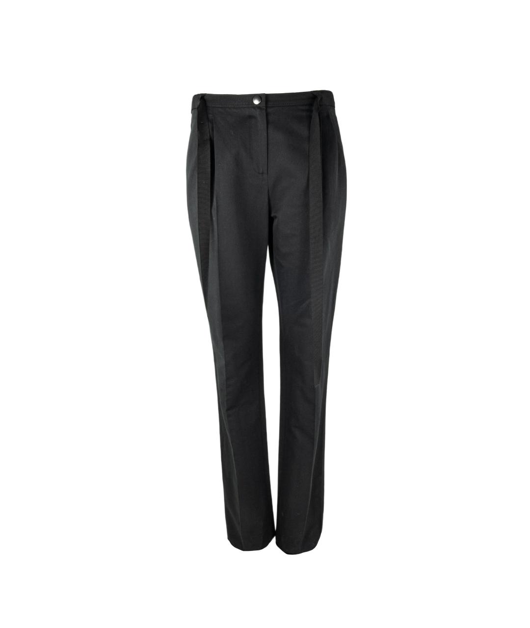 LANVIN Черные полиэстеровые прямые брюки, фото 1