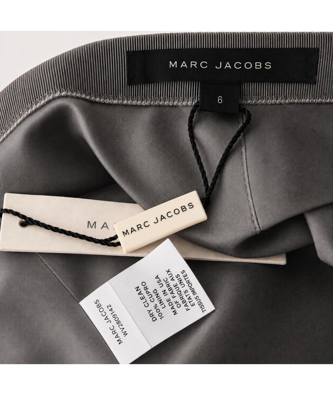 MARC JACOBS Серая шелковая юбка мини, фото 5