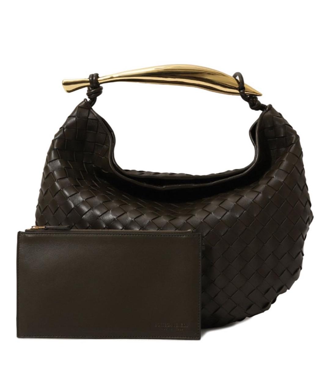 BOTTEGA VENETA Хаки кожаная сумка тоут, фото 3