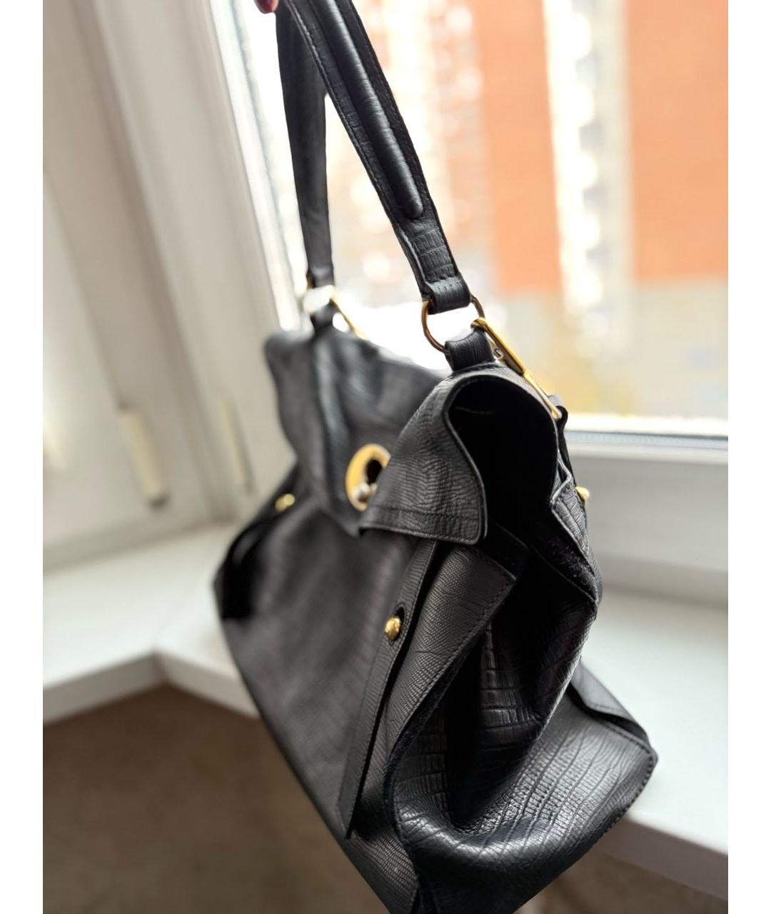 YVES SAINT LAURENT VINTAGE Черная кожаная сумка тоут, фото 2