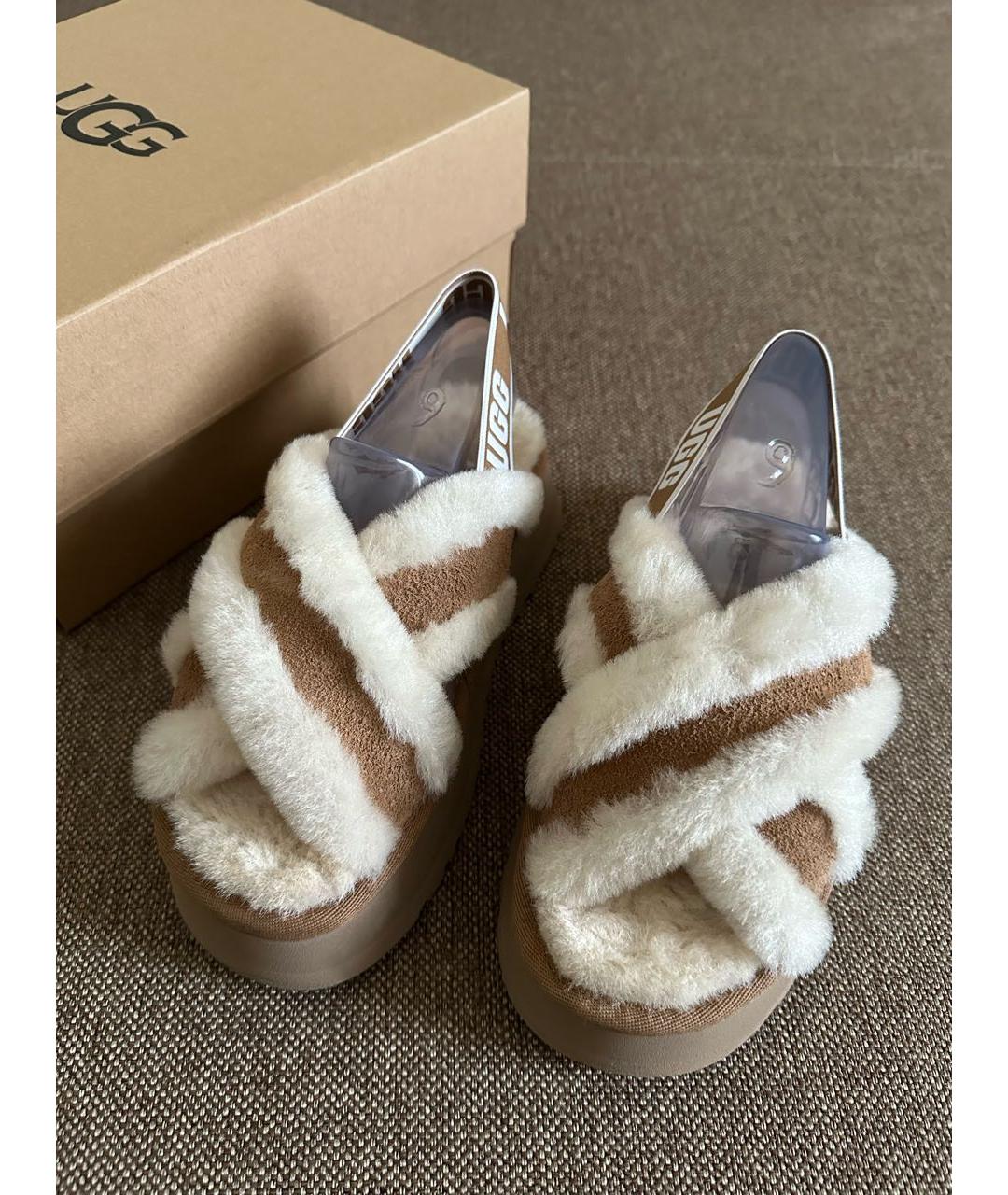 UGG AUSTRALIA Коричневые кожаные сандалии, фото 2