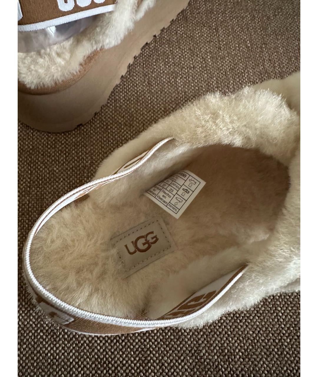 UGG AUSTRALIA Коричневые кожаные сандалии, фото 5