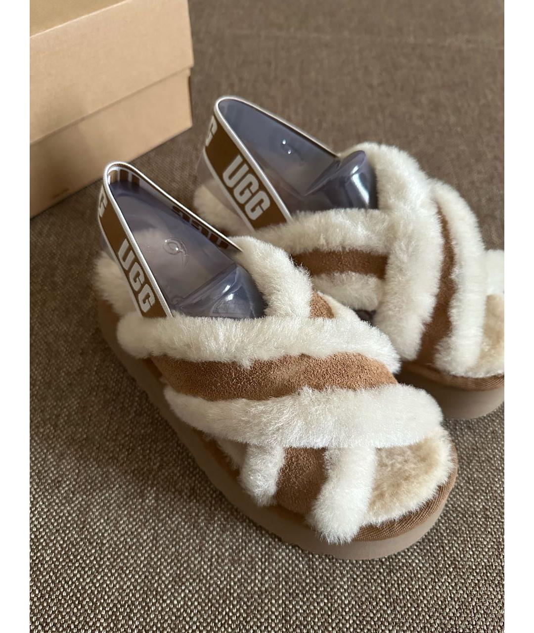 UGG AUSTRALIA Коричневые кожаные сандалии, фото 3