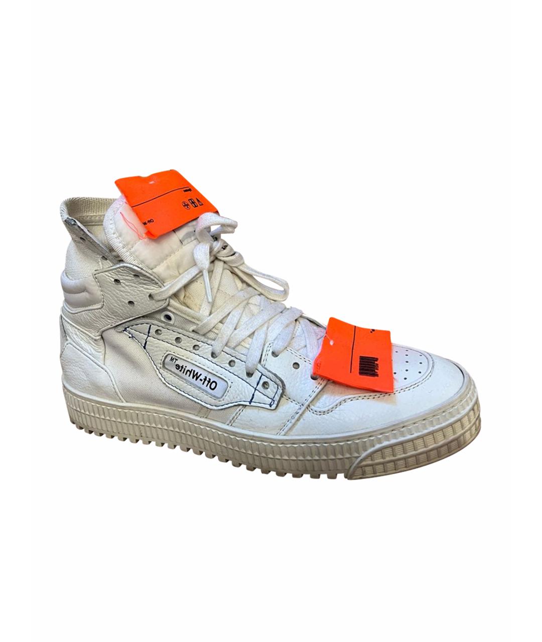 OFF-WHITE Белые кожаные кеды, фото 1