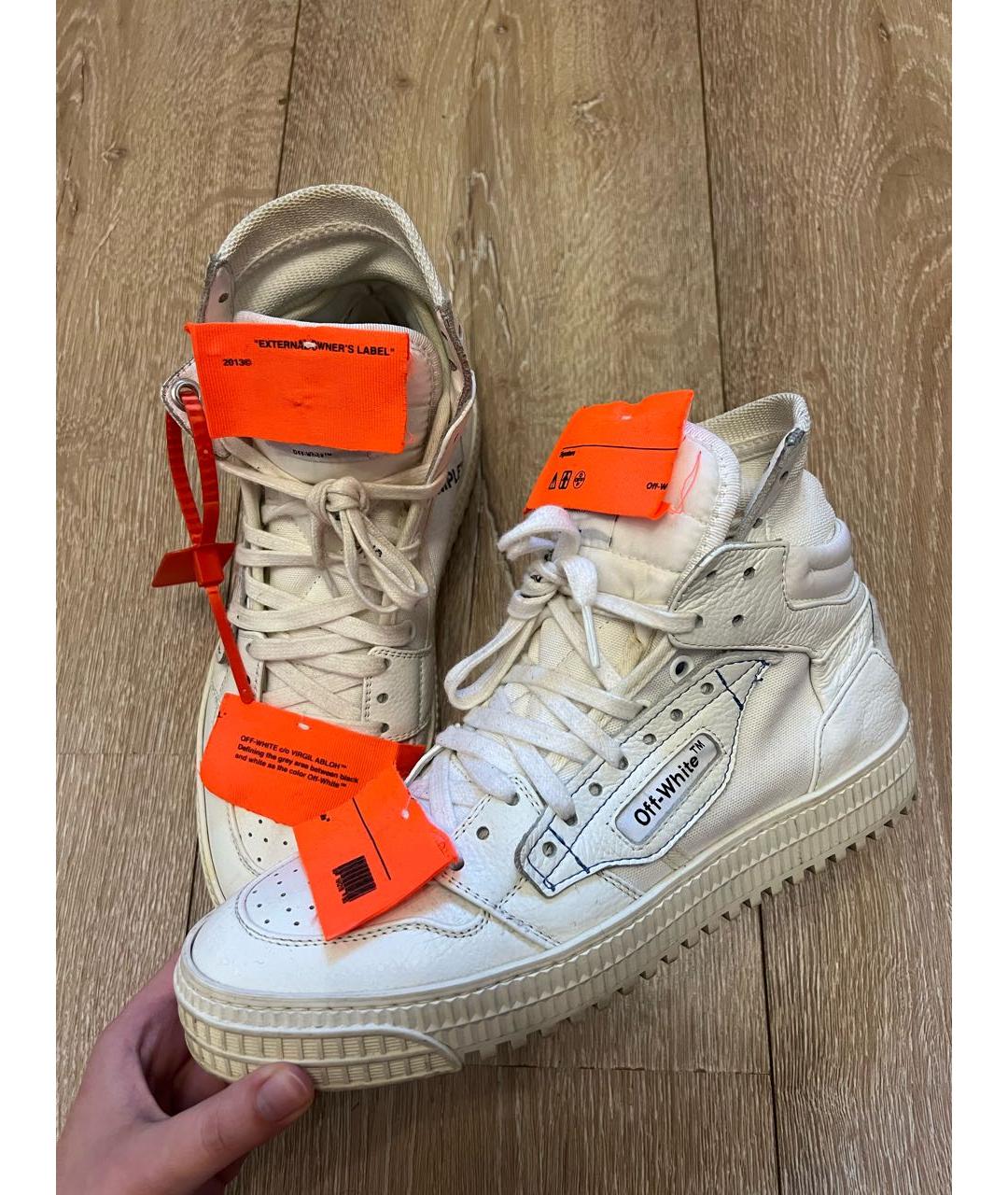 OFF-WHITE Белые кожаные кеды, фото 6