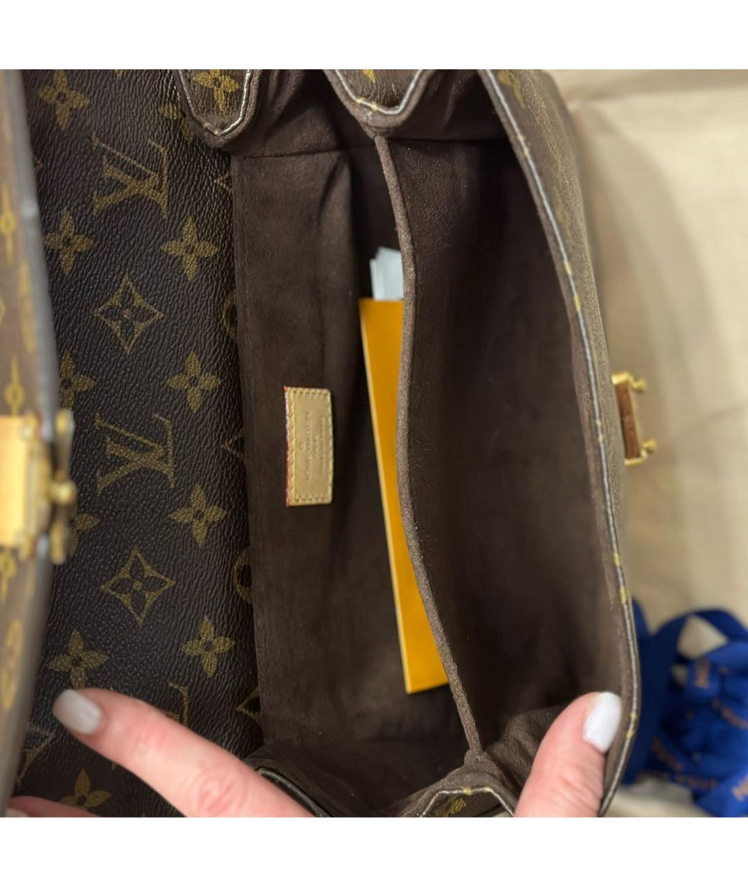 LOUIS VUITTON Коричневая кожаная сумка через плечо, фото 4