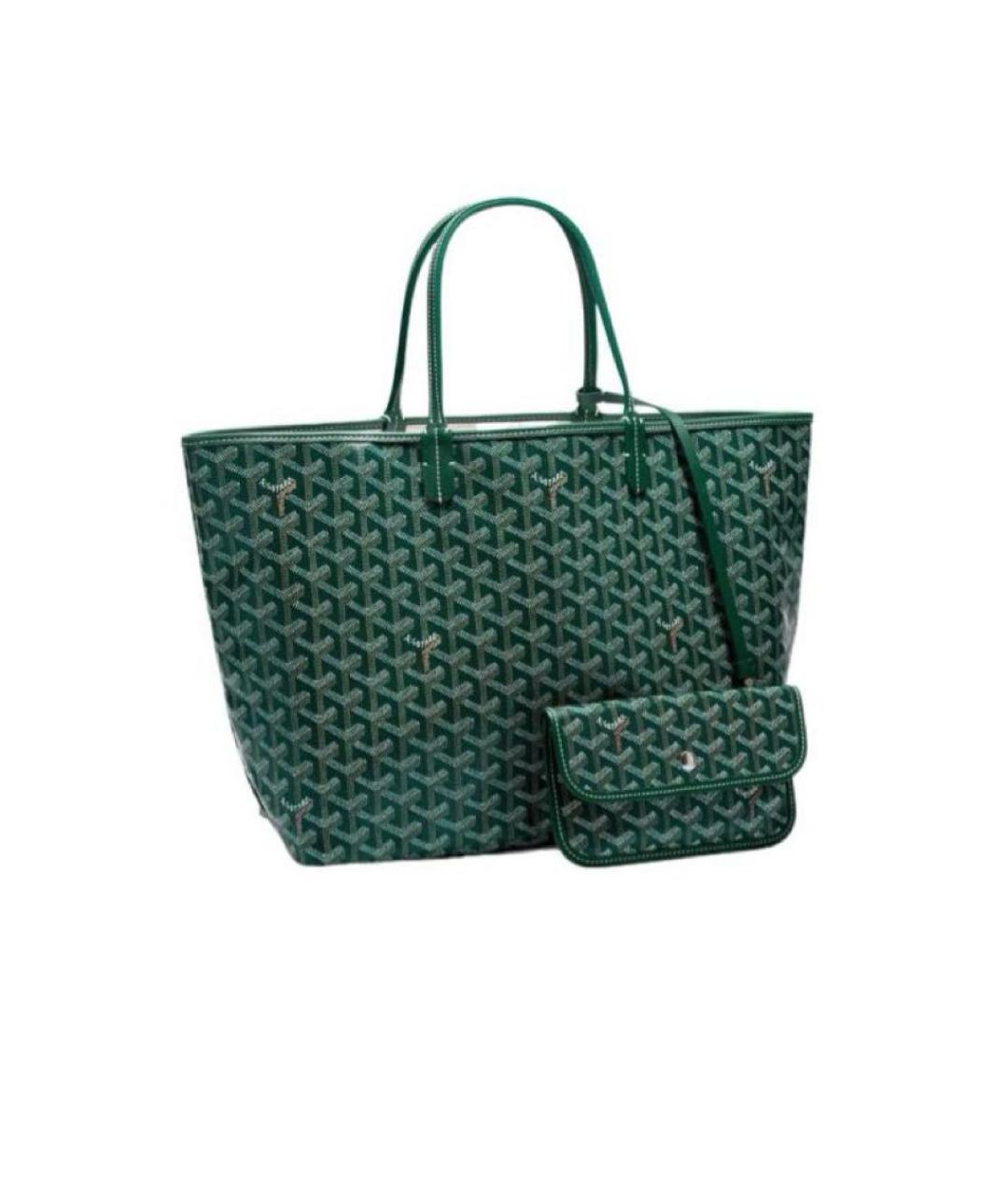 GOYARD Зеленая кожаная сумка тоут, фото 1