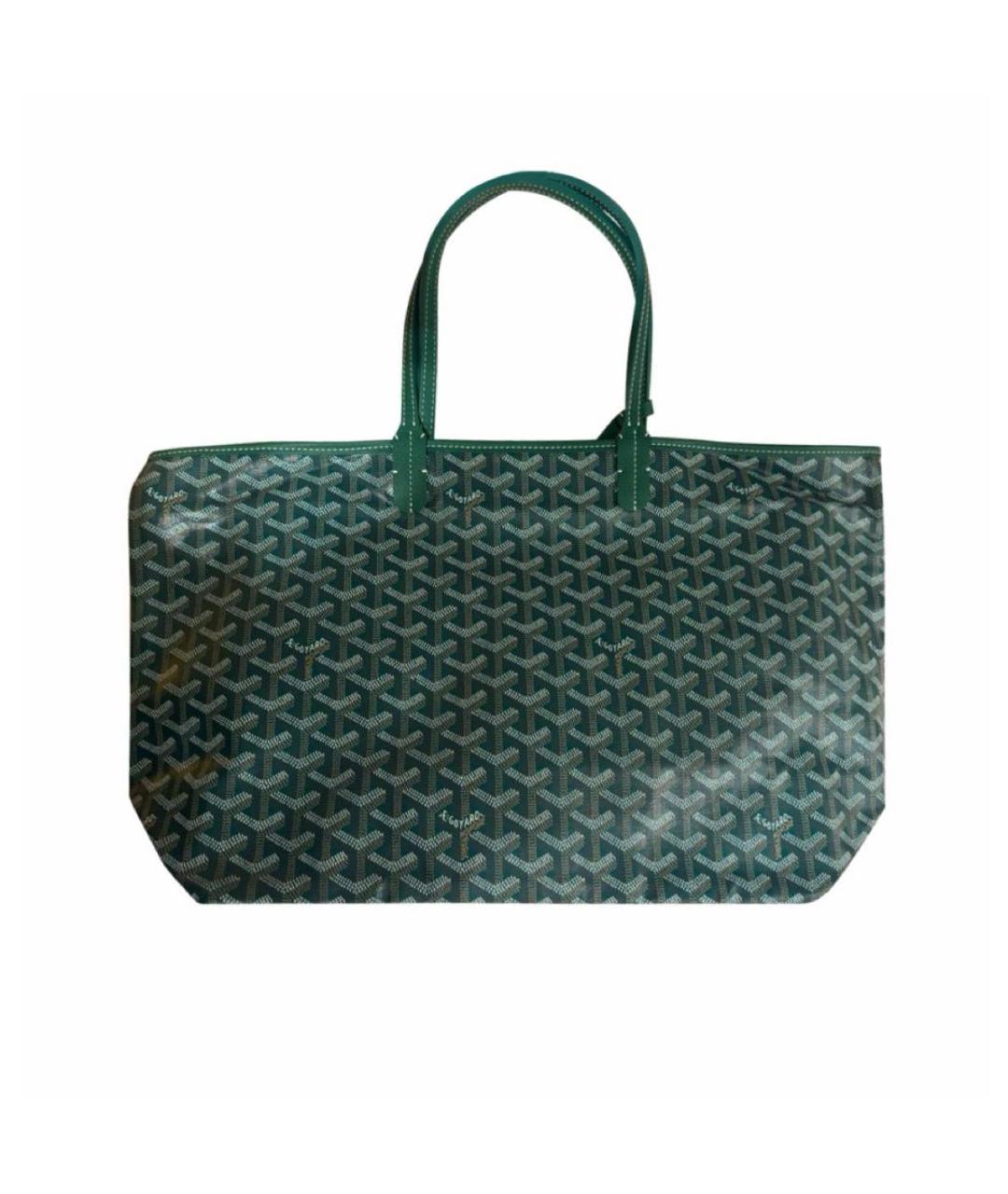 GOYARD Зеленая кожаная сумка тоут, фото 2