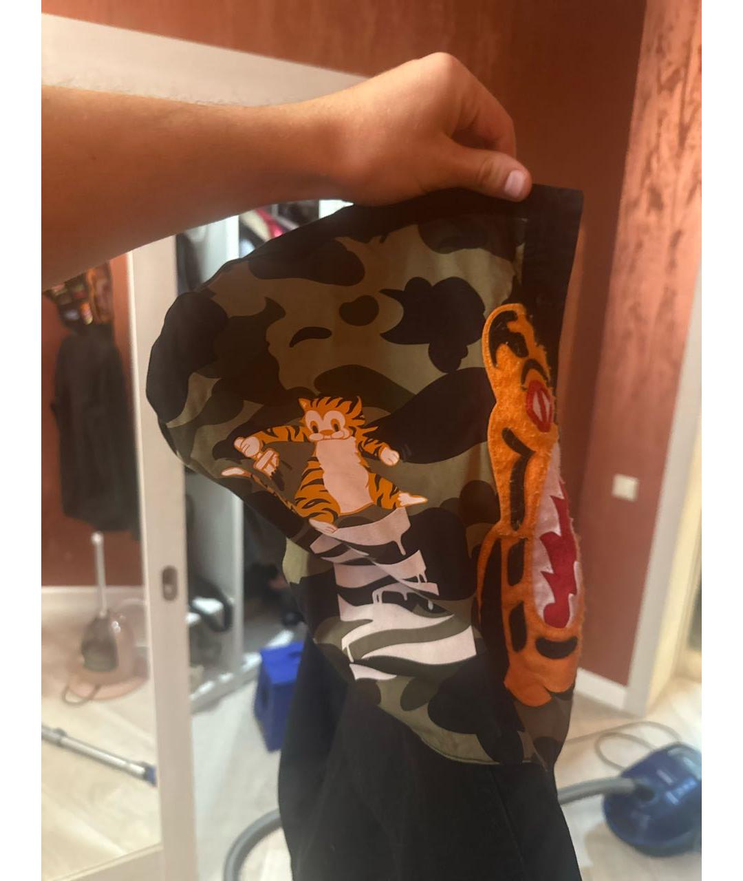 A BATHING APE Черная хлопковая кэжуал рубашка, фото 5