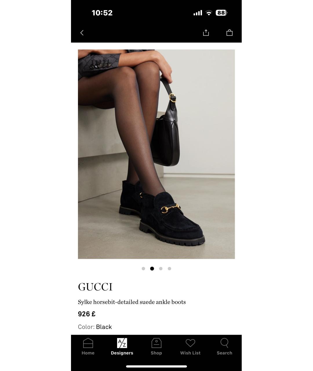 GUCCI Черные замшевые ботинки, фото 5