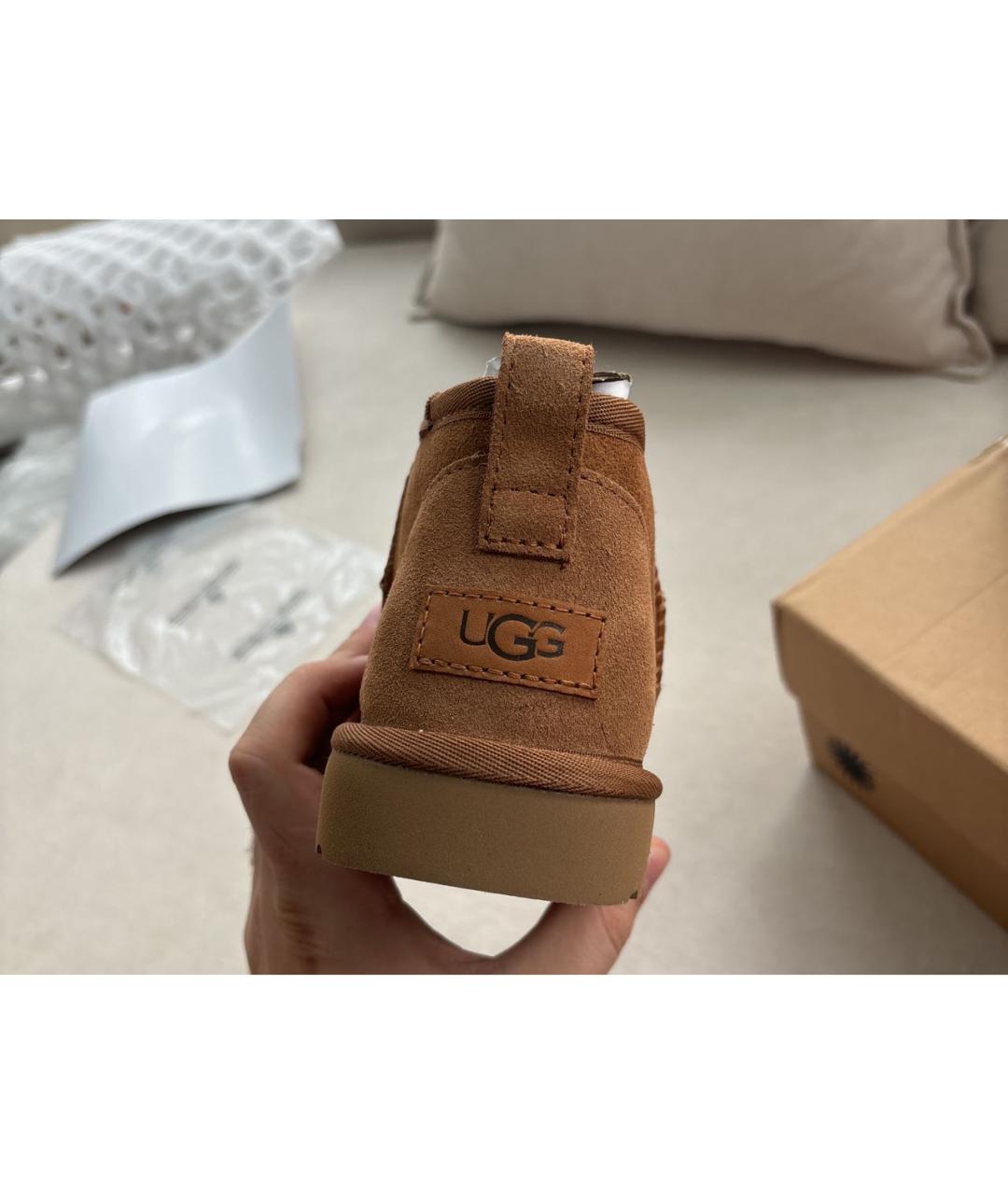 UGG AUSTRALIA Коричневые замшевые ботинки, фото 4