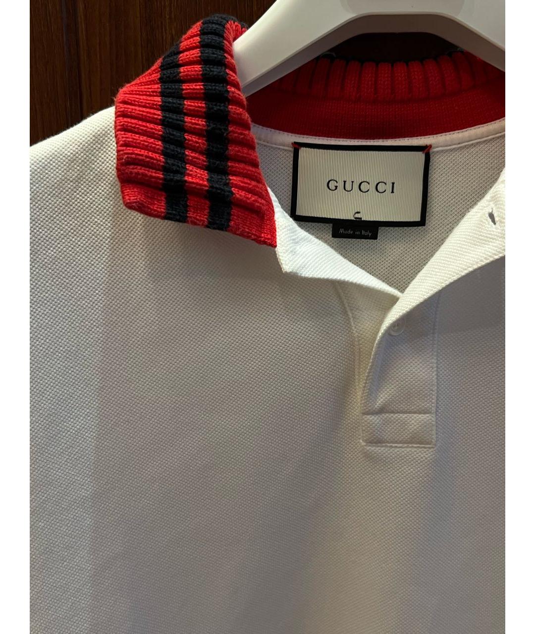 GUCCI Белое поло с коротким рукавом, фото 4