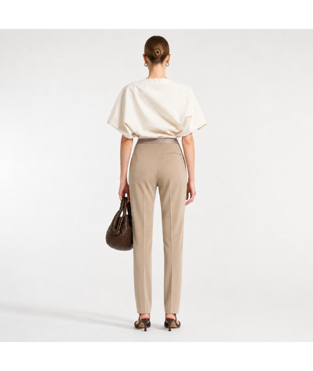 LANVIN Бежевые хлопковые прямые брюки, фото 7