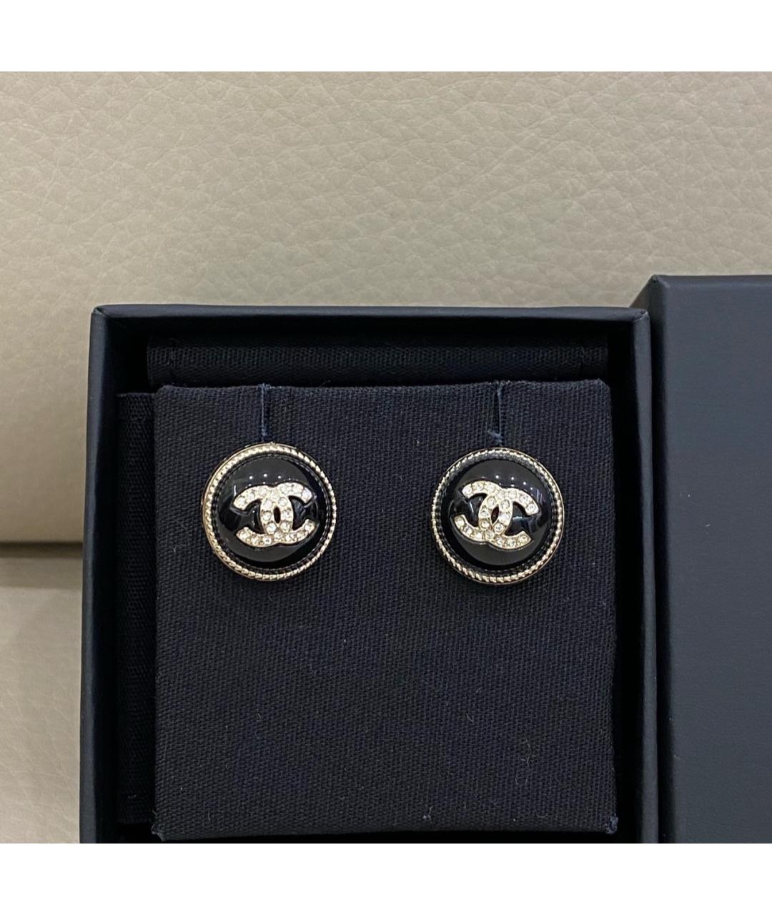 CHANEL Черные серьги, фото 4