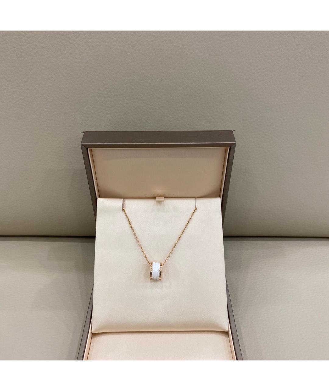 BVLGARI Белое колье из розового золота, фото 5