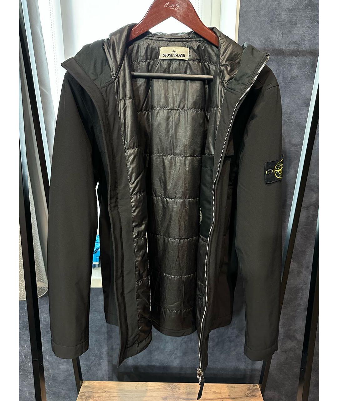 STONE ISLAND Черная полиэстеровая куртка, фото 4