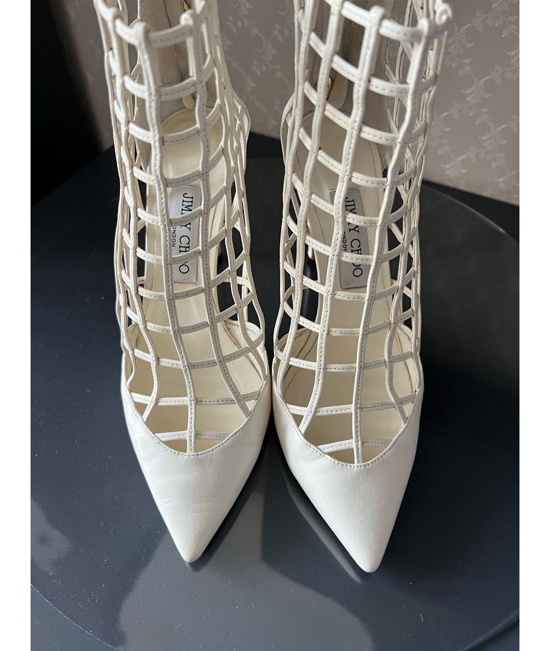 JIMMY CHOO Белые кожаные туфли, фото 5