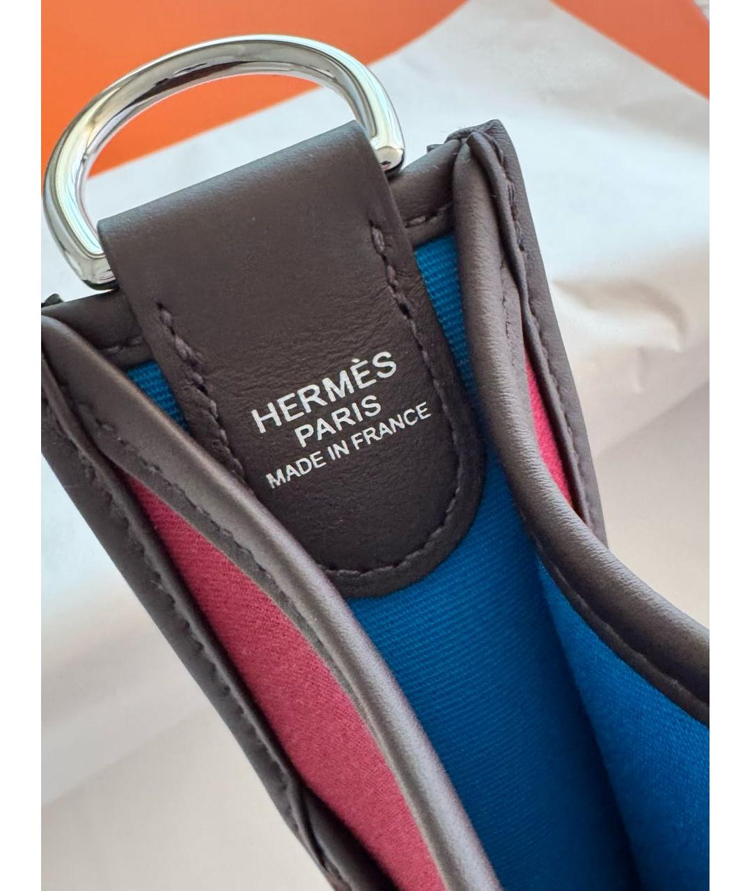 HERMES Бордовая тканевая сумка через плечо, фото 4