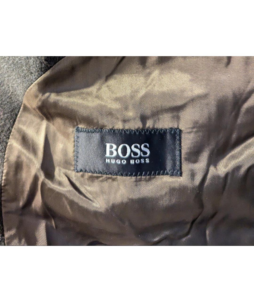 HUGO BOSS Антрацитовое шерстяное пальто, фото 7