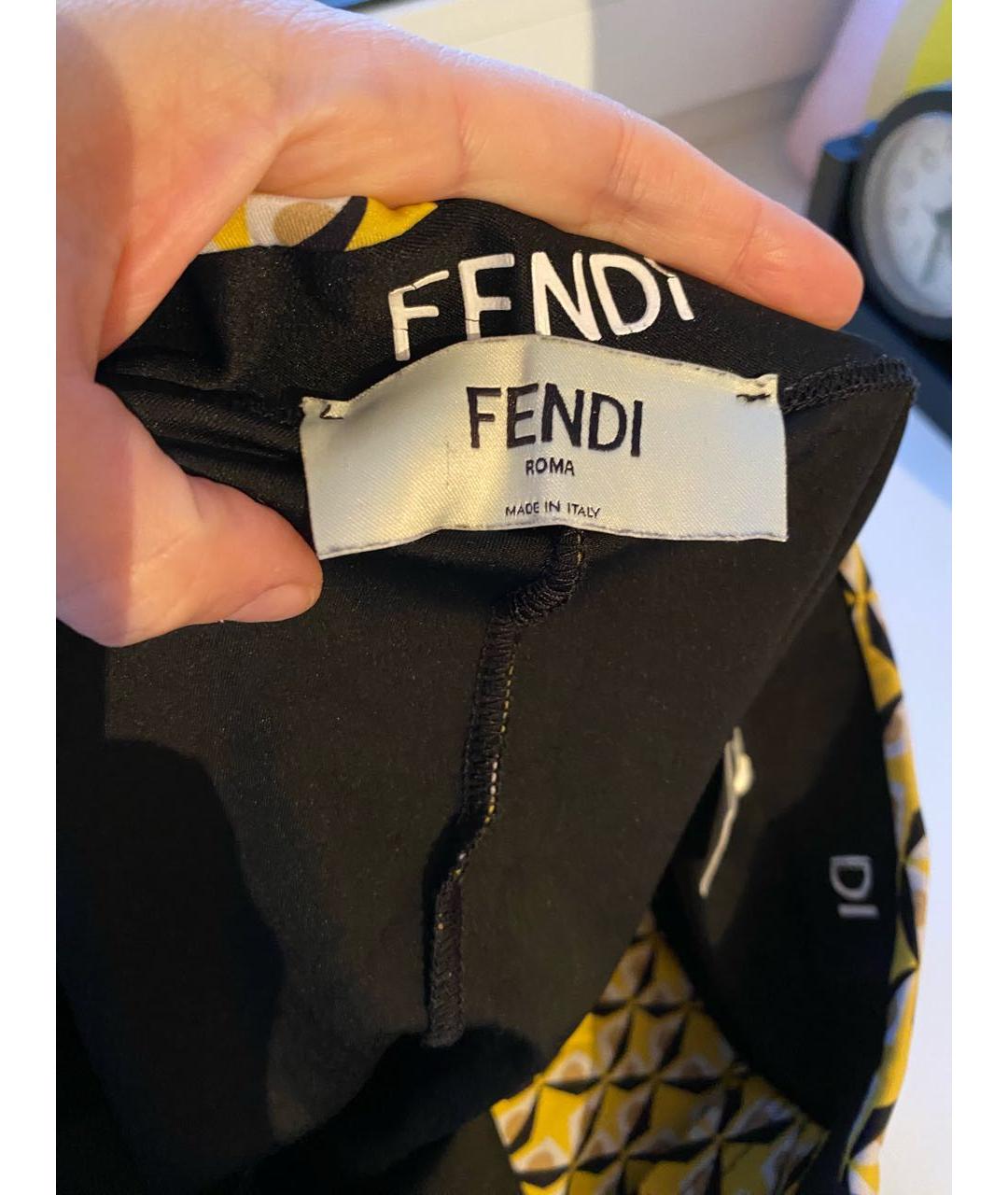 FENDI Желтые полиамидовые спортивные брюки и шорты, фото 3