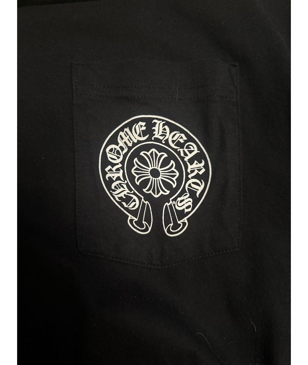 CHROME HEARTS Черная хлопковая футболка, фото 4