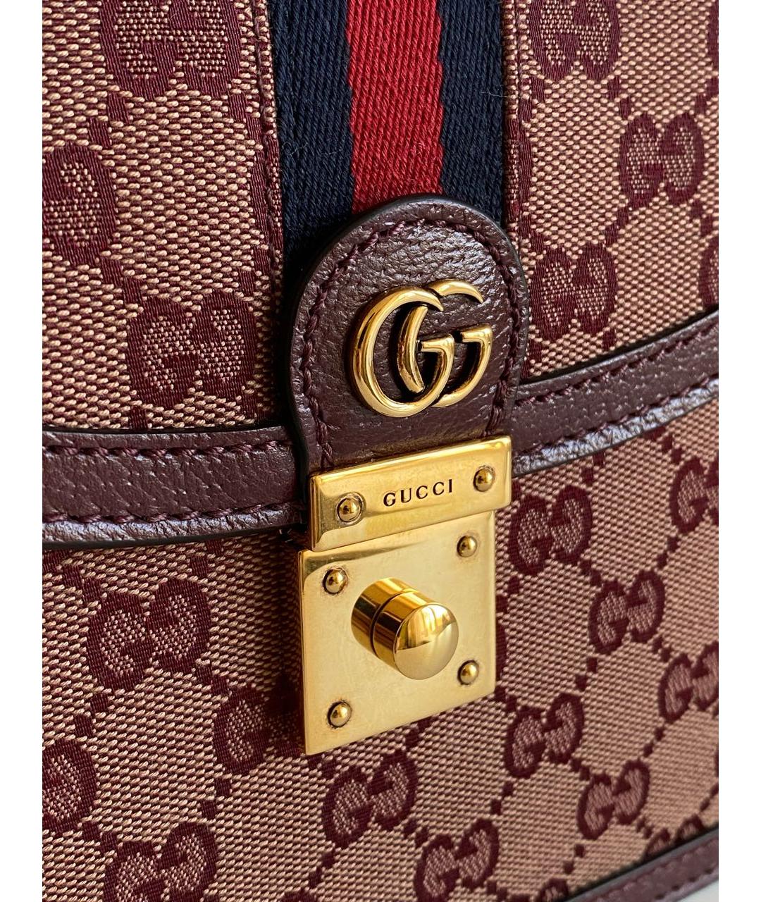 GUCCI Бордовая сумка с короткими ручками, фото 4