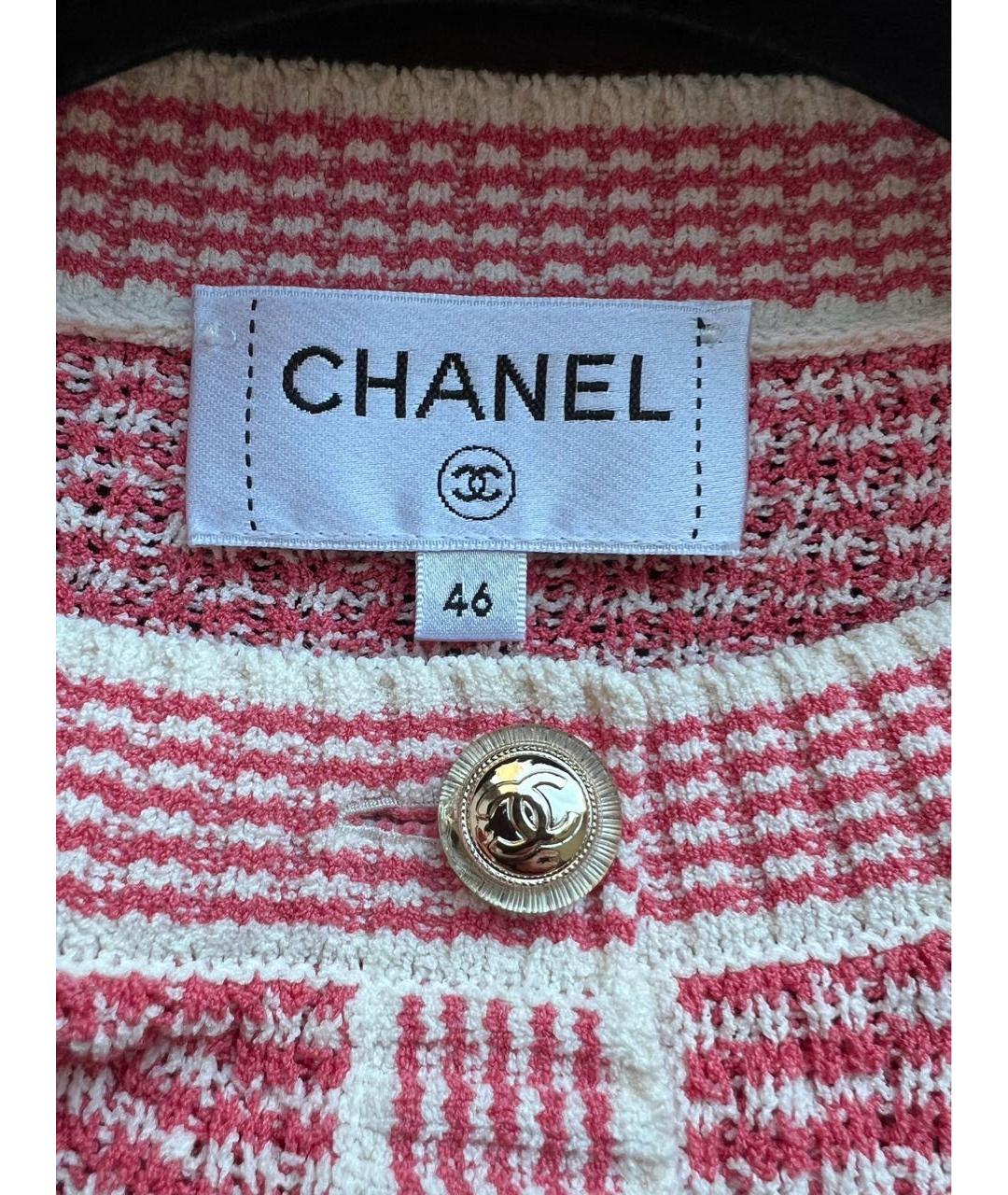 CHANEL Коралловый хлопко-эластановый кардиган, фото 3