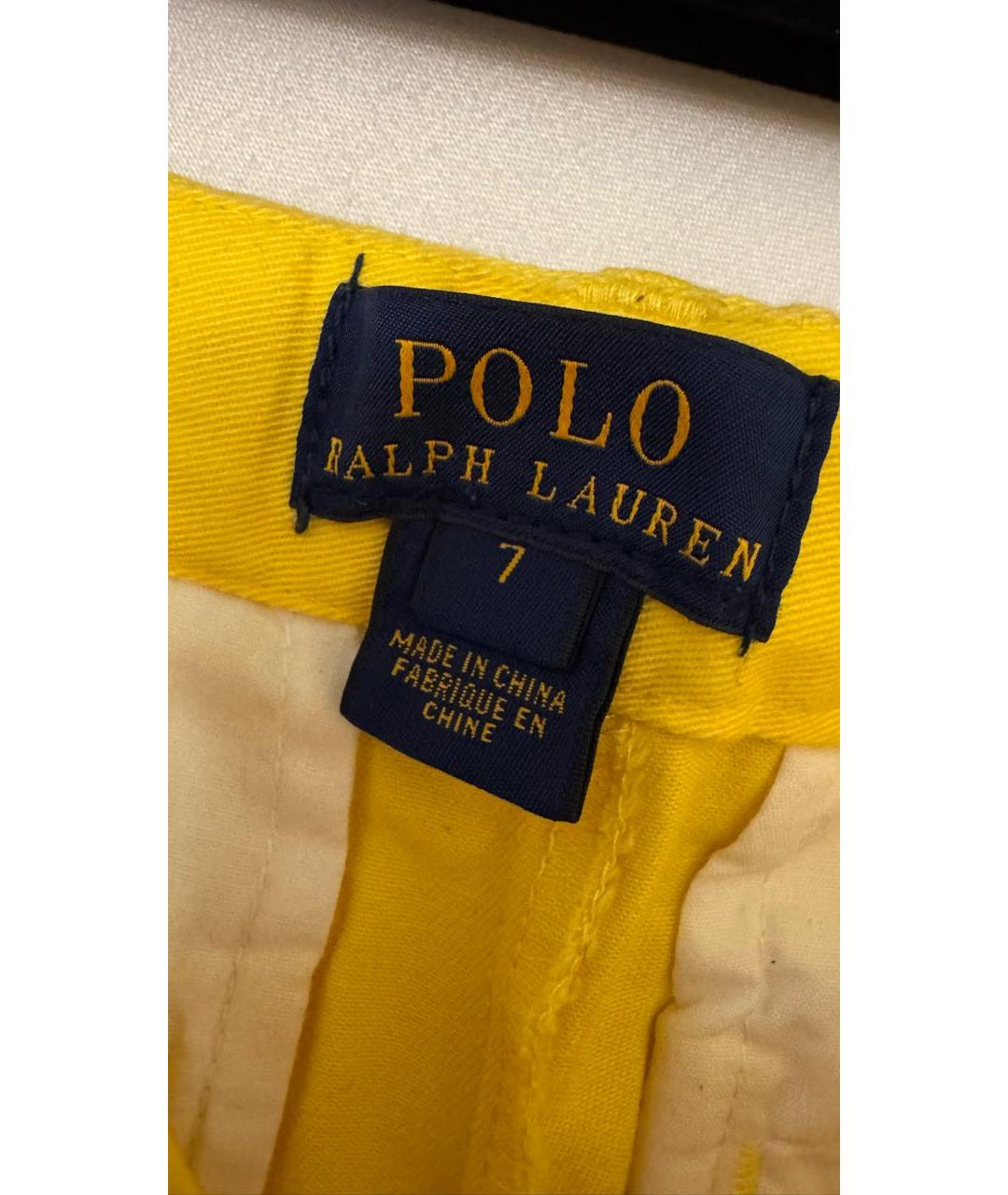 POLO RALPH LAUREN Желтые хлопковые брюки и шорты, фото 3