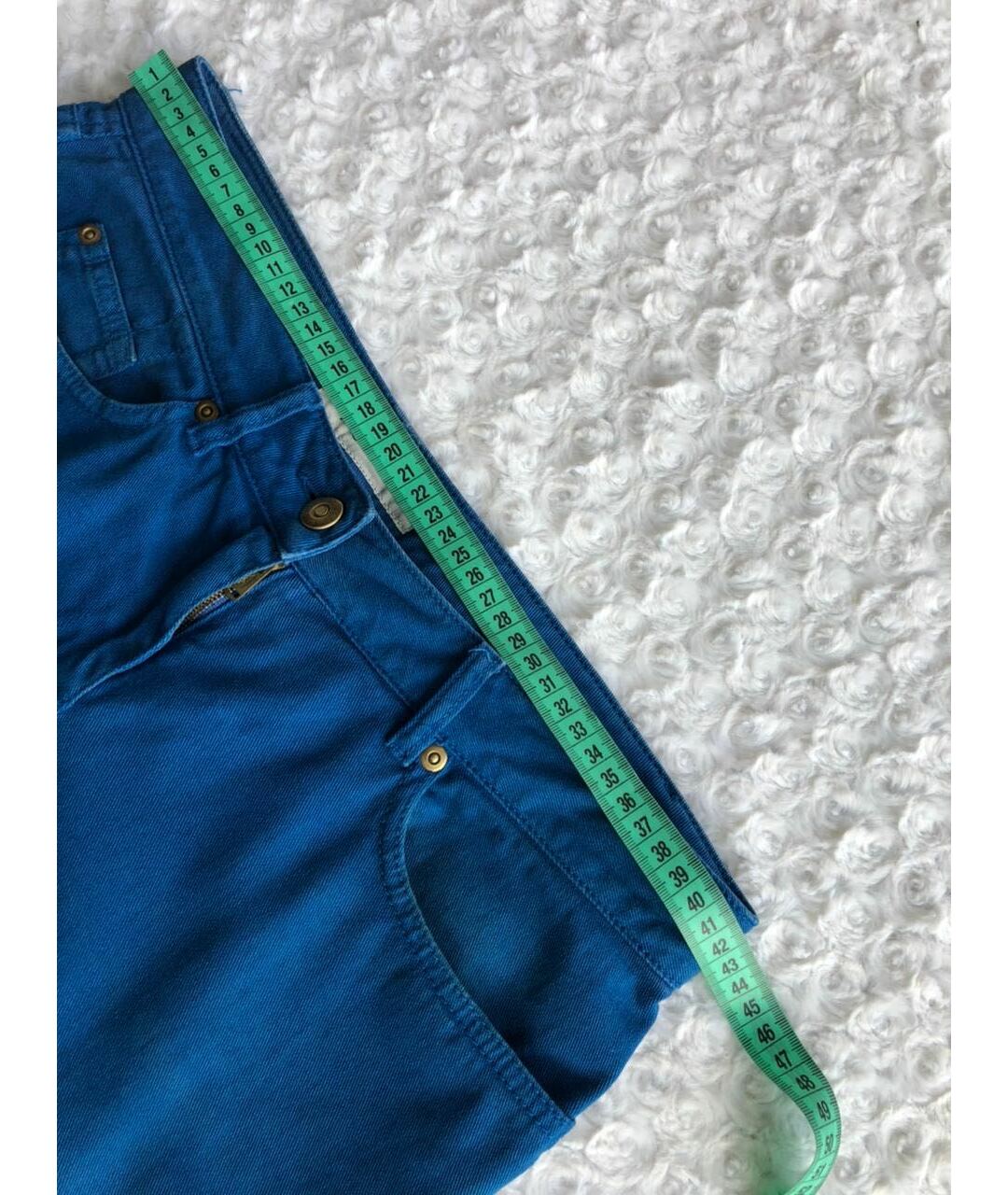 SAINT LAURENT Синие хлопко-эластановые прямые джинсы, фото 6