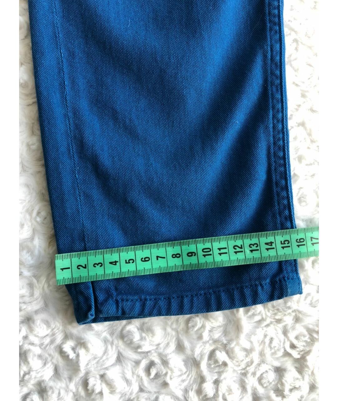 SAINT LAURENT Синие хлопко-эластановые прямые джинсы, фото 8