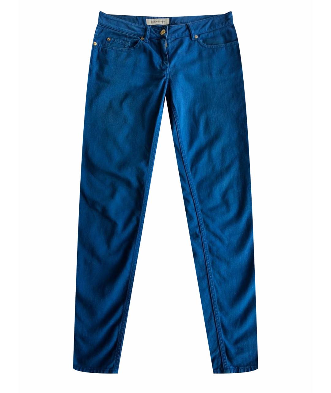 SAINT LAURENT Синие хлопко-эластановые прямые джинсы, фото 1