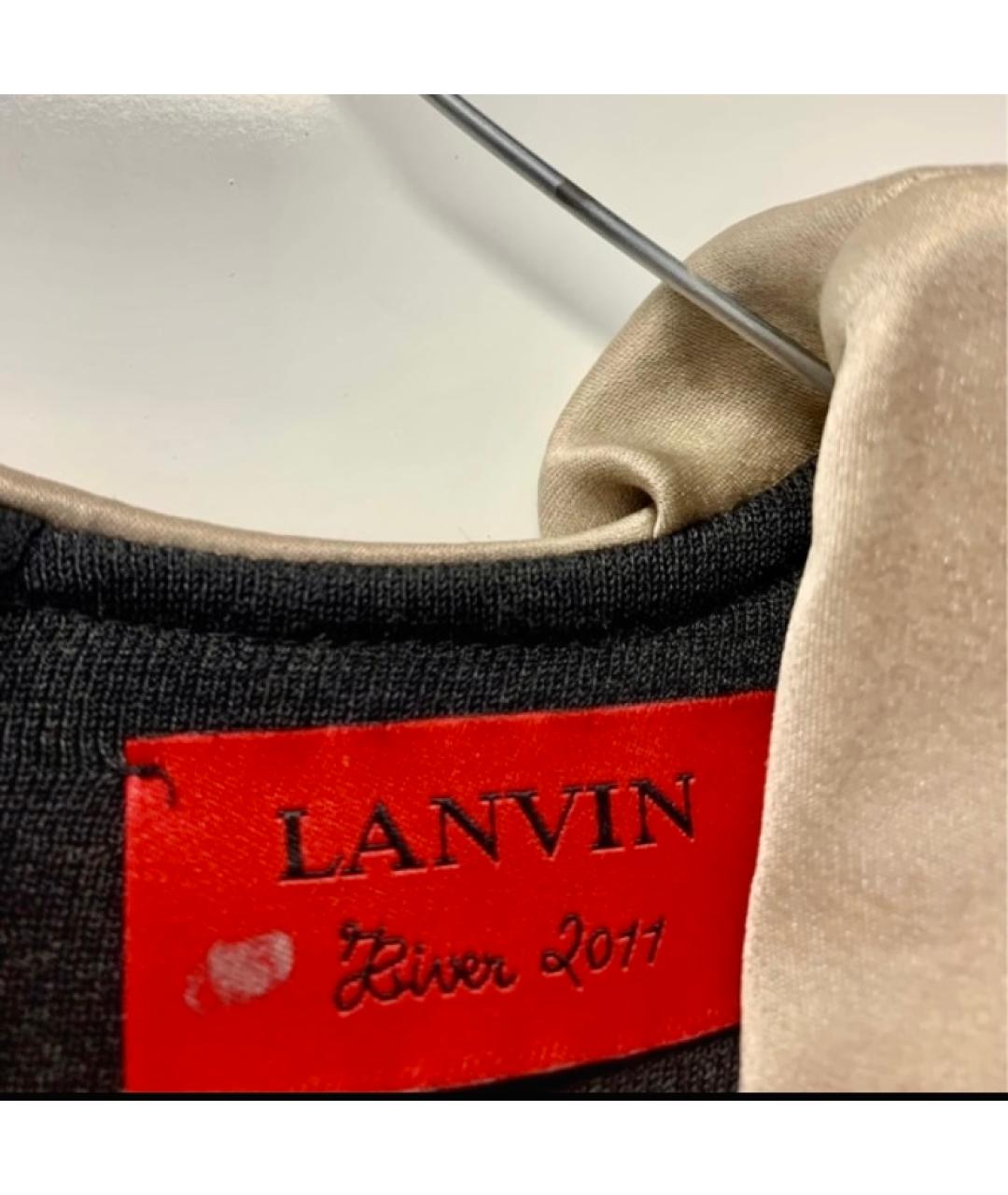 LANVIN Серое полиуретановое повседневное платье, фото 3