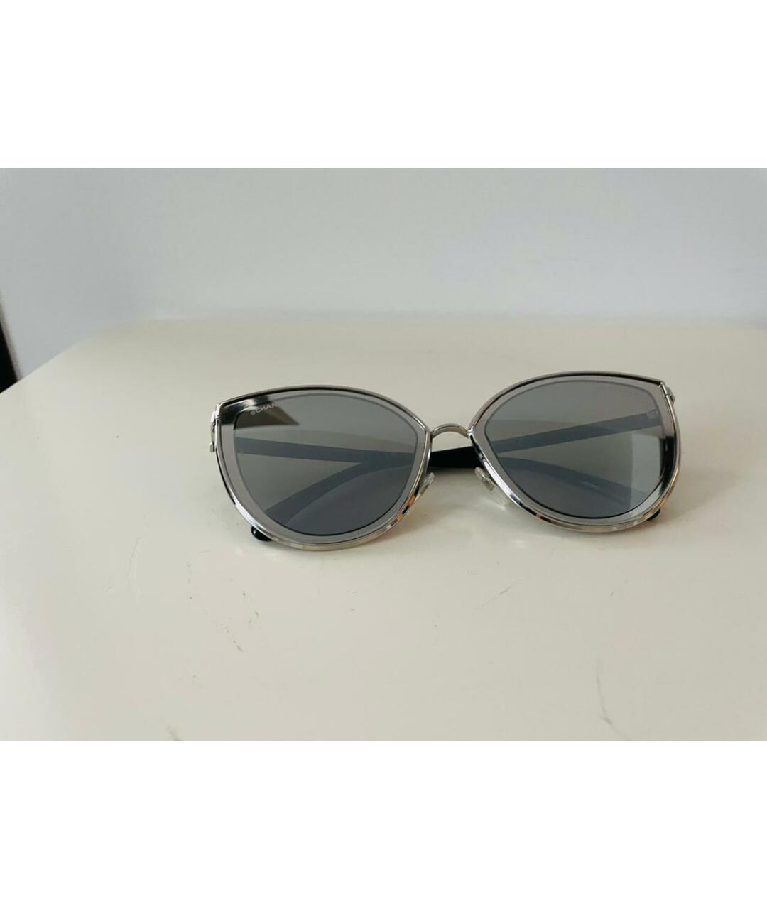 CHANEL PRE-OWNED Серебряные металлические солнцезащитные очки, фото 4