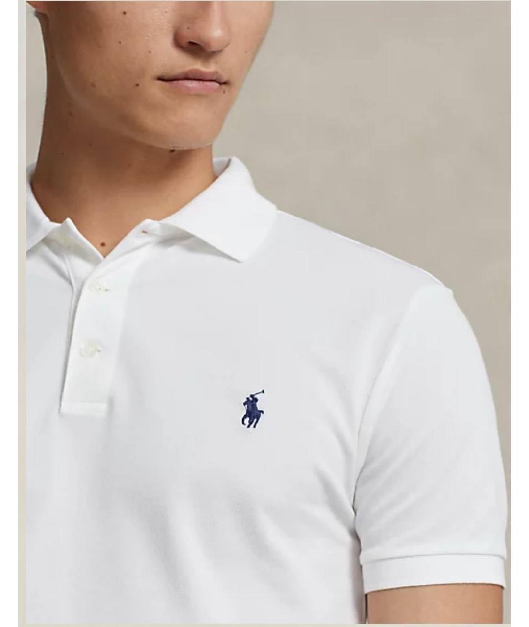 POLO RALPH LAUREN Белое хлопковое поло с коротким рукавом, фото 4