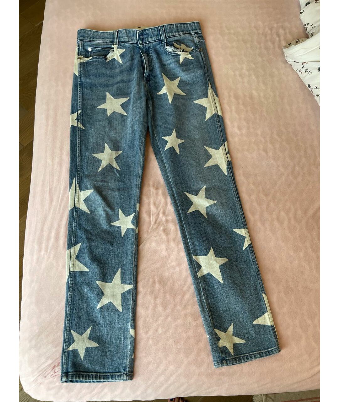 STELLA MCCARTNEY Синие хлопко-эластановые прямые джинсы, фото 7