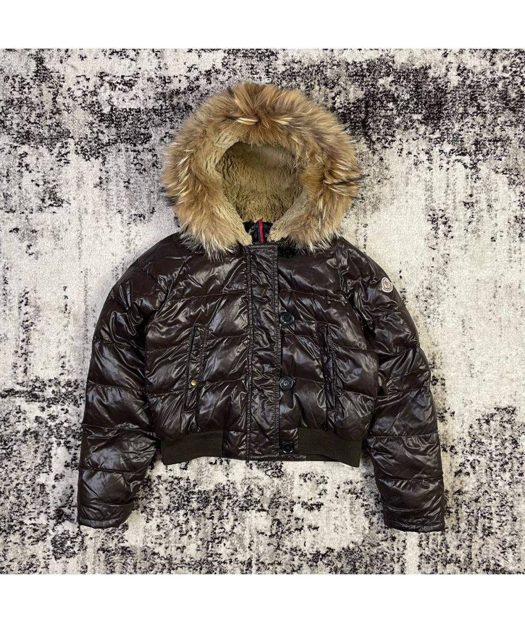 MONCLER Коричневый пуховик, фото 9