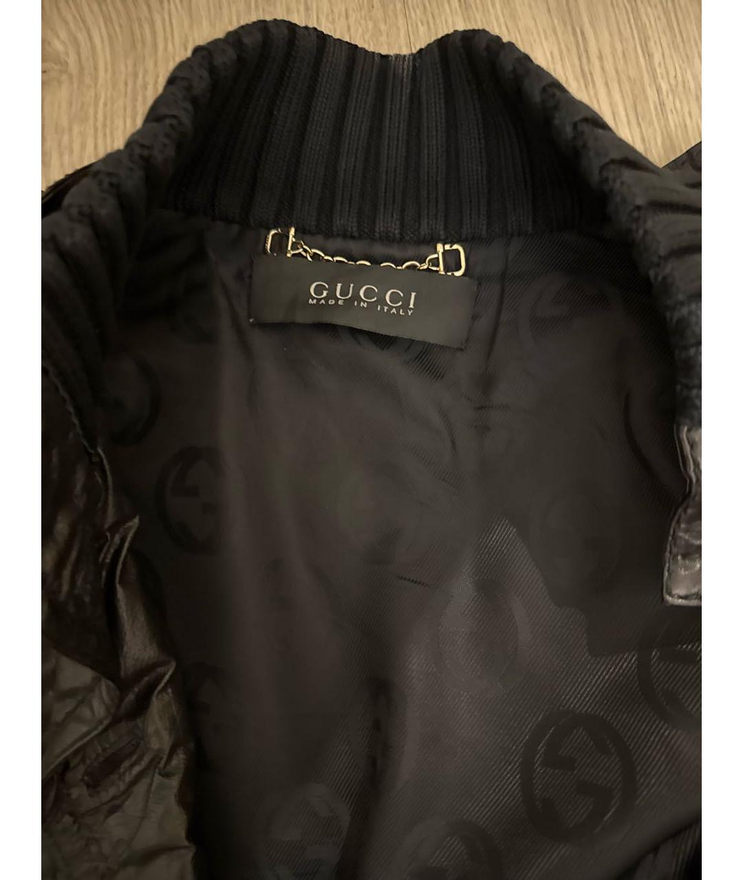 GUCCI Черная кожаная куртка, фото 3