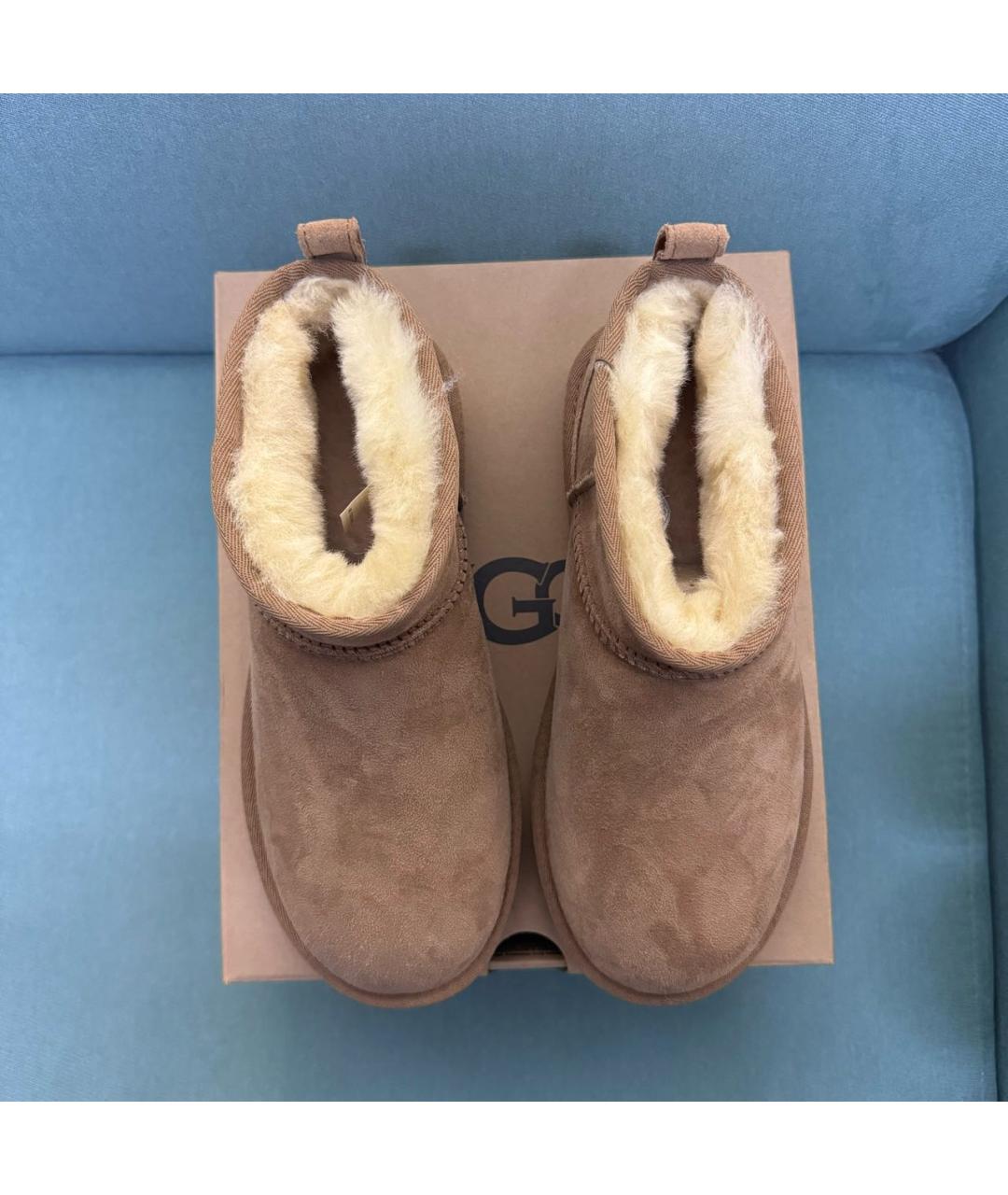 UGG AUSTRALIA Бежевые замшевые ботинки, фото 2