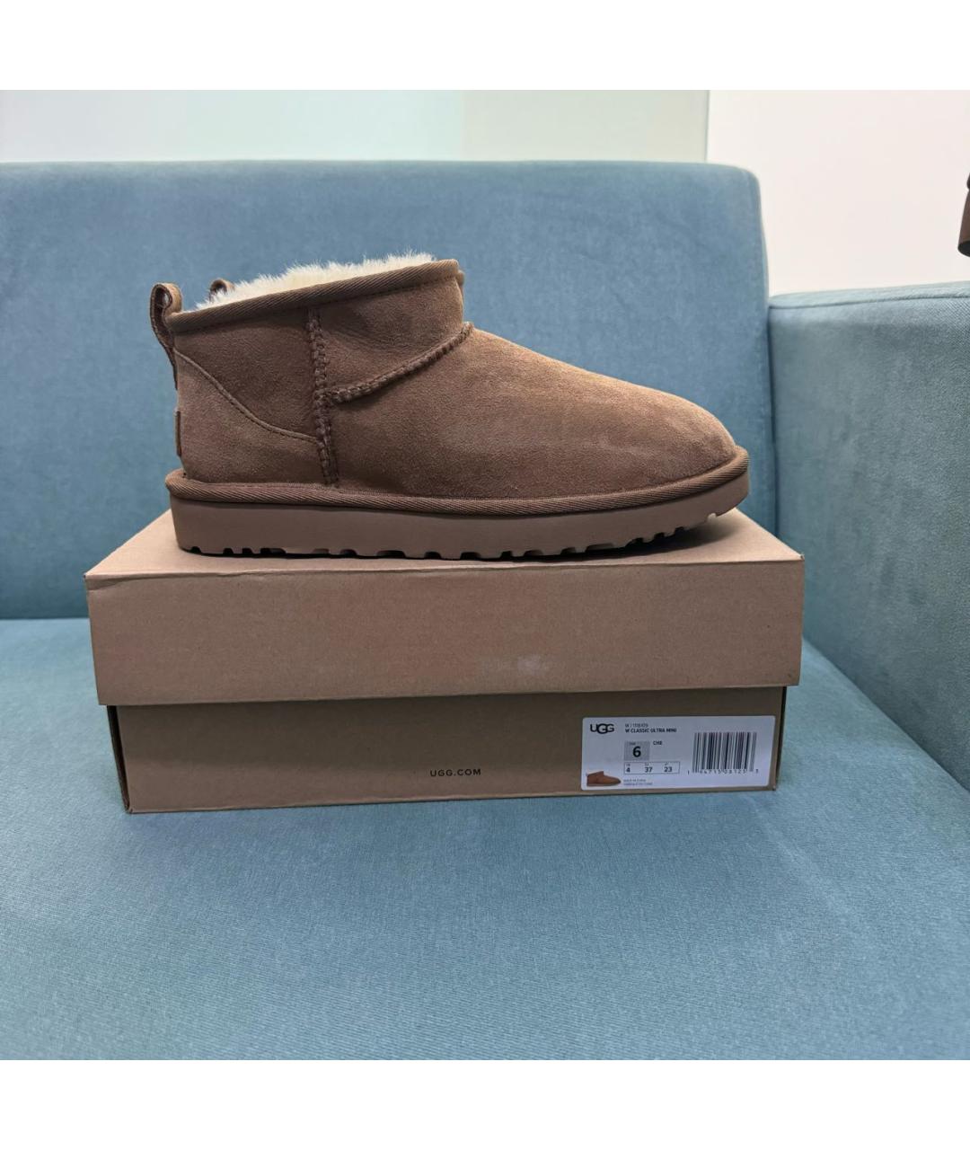 UGG AUSTRALIA Бежевые замшевые ботинки, фото 5