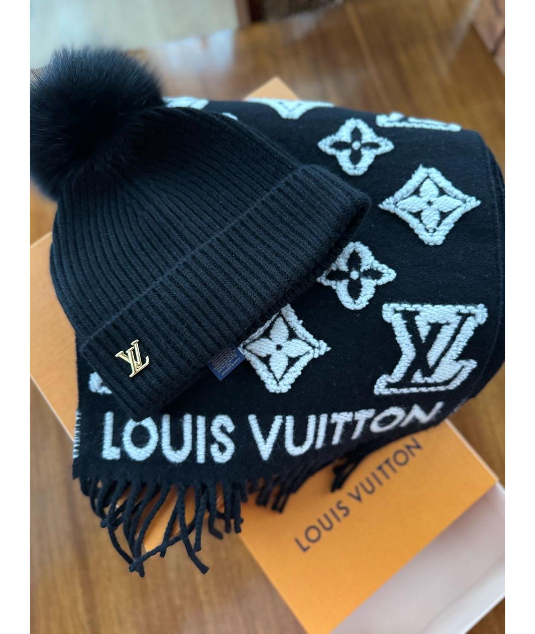 LOUIS VUITTON Черная кашемировая шапка, фото 4