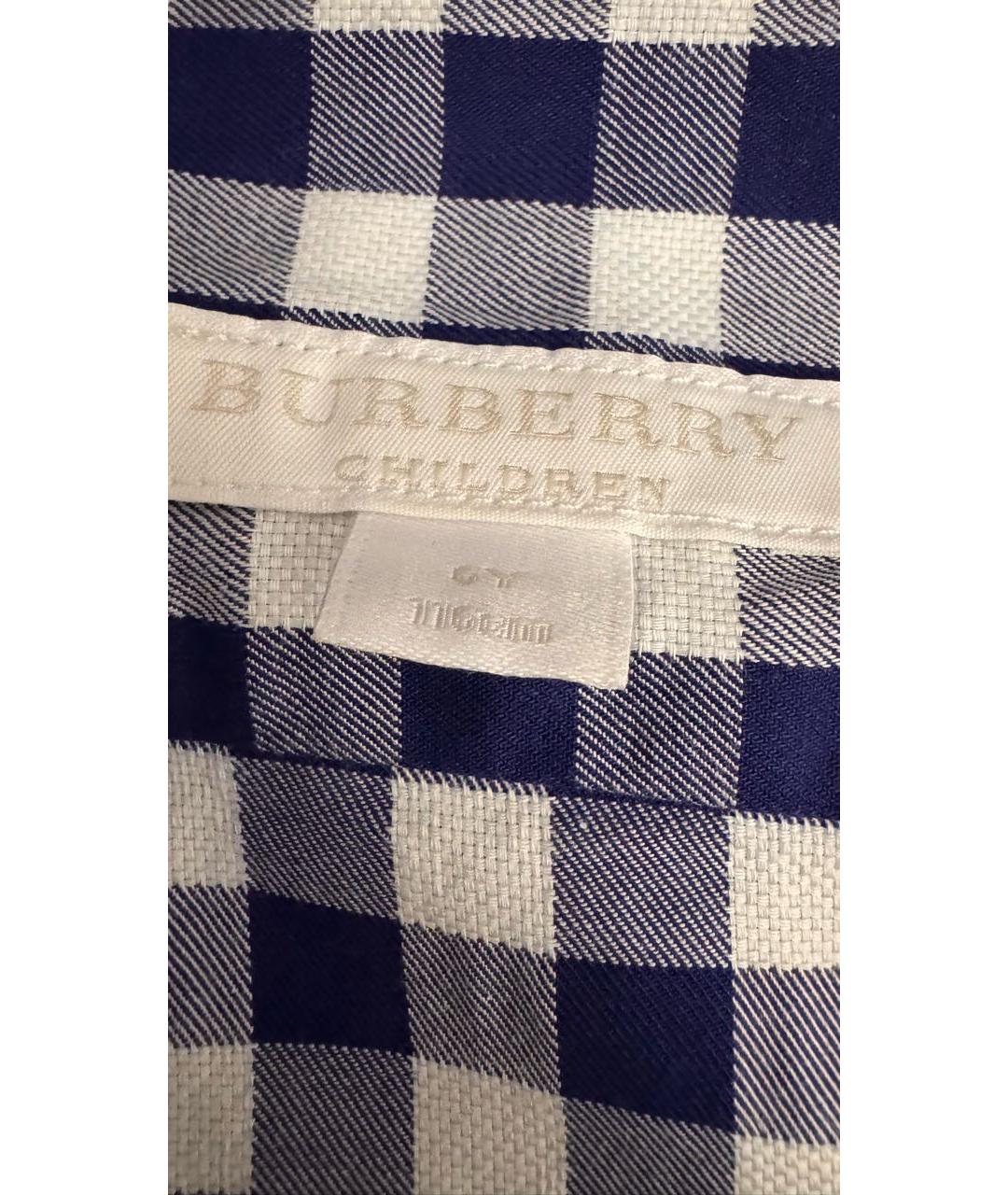 BURBERRY Синяя хлопковая детская рубашка, фото 4