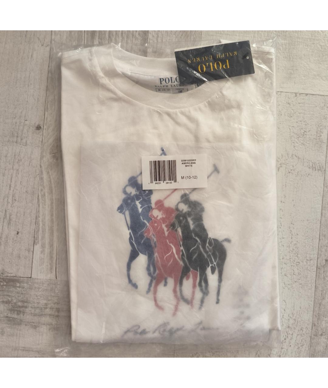 POLO RALPH LAUREN Белая хлопковая детская футболка, фото 4