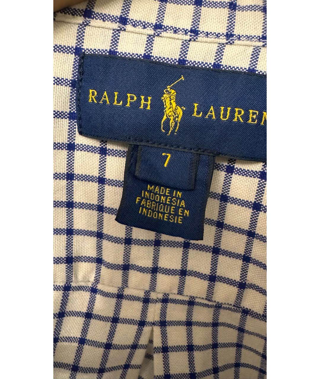 POLO RALPH LAUREN Белая хлопковая детская рубашка, фото 3