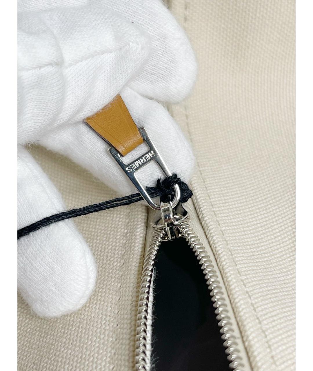 HERMES Бежевая косметичка, фото 7