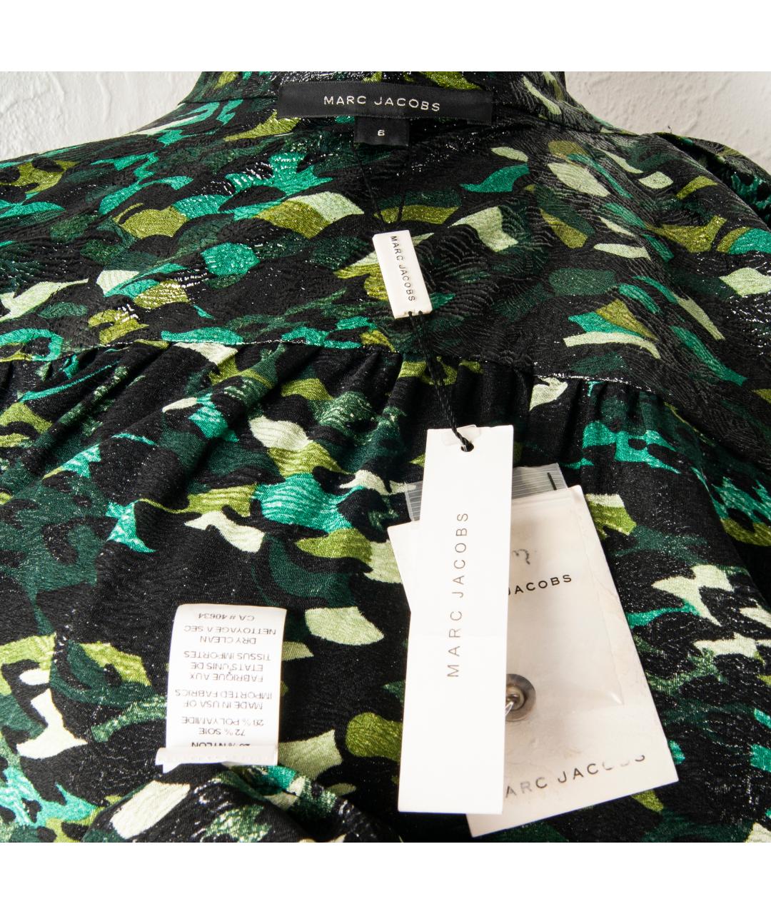MARC JACOBS Зеленая шелковая блузы, фото 4